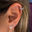 Piercing  Conch ou Hélix Argolinha Clicker Luxuosa Cravejada - 100% em Titânio - 6ORE940