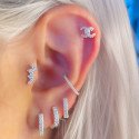Piercing para Orelha - Logo Fashion em Prata 925 - 6ORE989