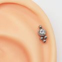 Piercing de Tragus Indiano em Titânio com Zircônia - 7TRG263