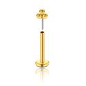Piercing Labret em Titânio - Trillion  - Natural ou PVD Gold - 7TRG128