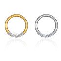 Piercing Septo ou Daith - Argolinha com 5 Zircônias - 100% em Titânio  - 6ORE791
