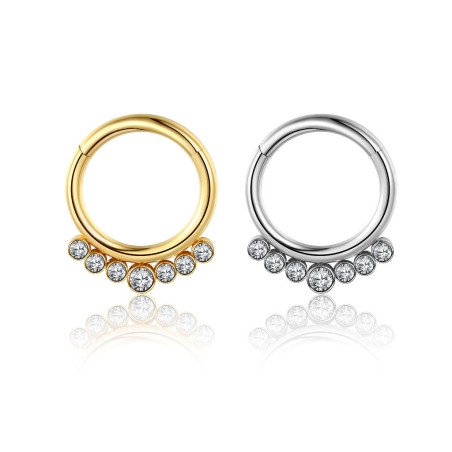 Piercing para Daith ou Septo - Argolinha Clicker - Aço Cirúrgico - 6ORE1000