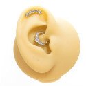 Piercing Daith ou Septo - Argolinha Clicker em Aço Cirúrgico com 7 Zircônias - 6ORE1001