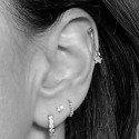 Piercing de Orelha Hélix - Corrente de Prata com Pingente em Zircônia - 6ORE1003