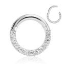 Piercing Daith - Argolinha Clicker em Aço Cirúrgico - PVD Gold com Zircônias - 6ORE697