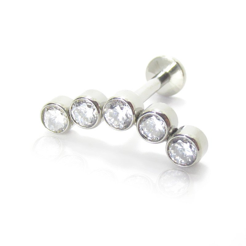 Piercing Labret Cluster em Aço Cirúrgico para Orelha - 6ORE1005
