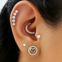 Piercing Labret Cluster em Aço Cirúrgico para Orelha - 6ORE1005