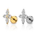 Piercing de Tragus em Titânio - Labret Estrela Polar - Rosca Interna - 7TRG195