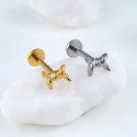 Piercing  Labret Arame Farpado Luxo em Titânio - 6ORE1007