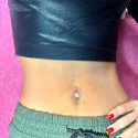 Piercing de Umbigo - Sakura Flor - 100% em Titânio com Zircônias - 1FLO100