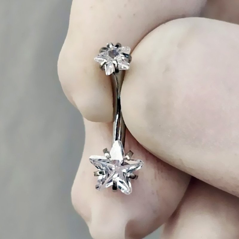Mini Piercing para Umbigo - Estrela em Zircônia - 1MIN42