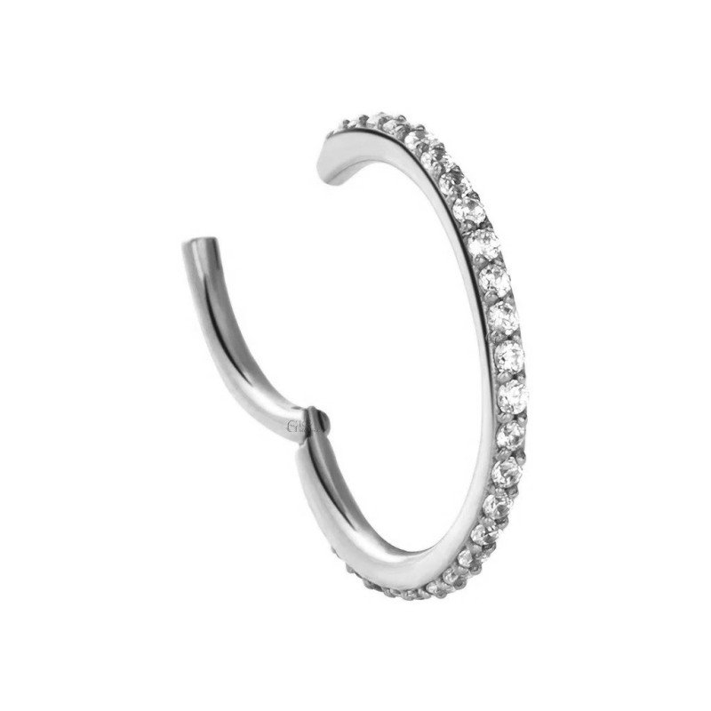Piercing de Orelha Conch Argolinha em Titânio com Cristais - 6ORE587