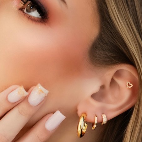 Piercing para Orelha Banhado a Ouro com Lindo Coração - 6ORE352