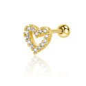 Piercing para Orelha Banhado a Ouro com Lindo Coração - 6ORE352