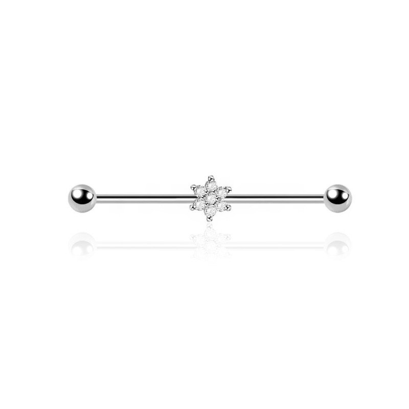 Outros Piercings - Transversal - Flor com Cristais  - 5TRA103