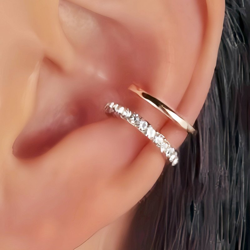 Piercing de Orelha para Conch - Argolinha Dupla - Aço Cirúrgico - 6ORE1018