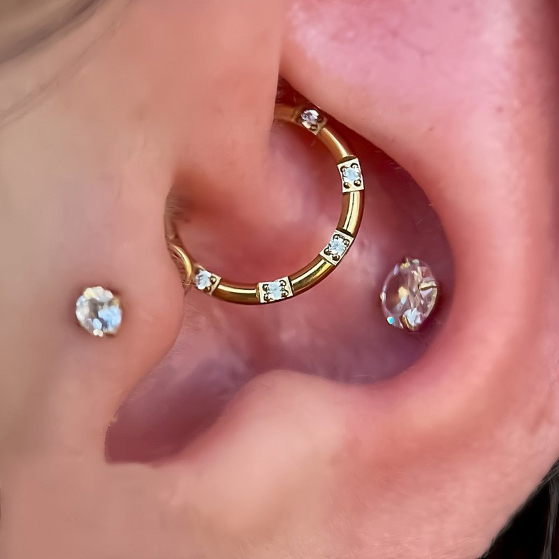 Piercing para Daith ou Septo - Argolinha Clicker - Aço Cirúrgico - 6ORE1019
