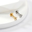 Piercing de Orelha - Labret Mini Flor Delicada com 5 Pétalas - Rosca Interna - 6ORE1020