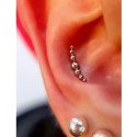 Mini Piercing de Orelha - Arco com Bolinhas - Aço Cirúrgico - 6ORE1021