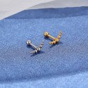Mini Piercing de Orelha - Arco com Bolinhas - Aço Cirúrgico - 6ORE1021