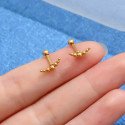 Mini Piercing de Orelha - Arco com Bolinhas - Aço Cirúrgico - 6ORE1021