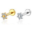 Piercing de Orelha - Labret Flor Delicada com 6 Pétalas - Rosca Interna - 6ORE1022