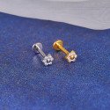Piercing de Orelha - Labret Flor Delicada com 6 Pétalas - Rosca Interna - 6ORE1022