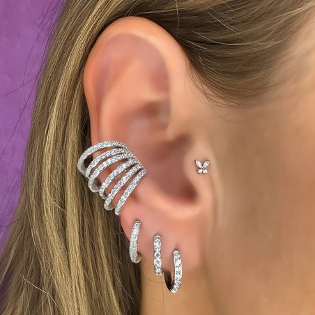 Piercing para Orelha Ear Cuff Fake Luxo Cravejado – Brilho sem Furo - 6ORE1023