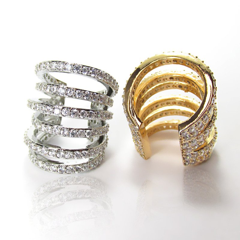 Piercing para Orelha Ear Cuff Fake Luxo Cravejado – Brilho sem Furo - 6ORE1023