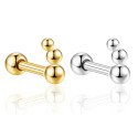 Mini Piercing de Orelha - 3 Bolinhas Decrescentes - Aço Cirúrgico - 6ORE1024