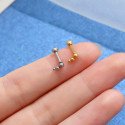 Mini Piercing de Orelha - 3 Bolinhas Decrescentes - Aço Cirúrgico - 6ORE1024
