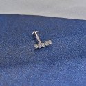 Piercing de Orelha - Labret Cluster 5 Zircônias - Rosca Interna - 6ORE1025