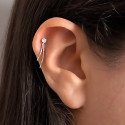 Piercing de Orelha Helix - Correntes de Prata com Pingente em Zircônia - 6ORE1026