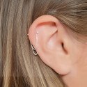 Piercing de Orelha Helix - Correntes de Prata com Pingente em Zircônia - 6ORE1026