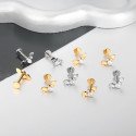 Piercing de Orelha Labret - Morcego com Zircônias - Titânio - 7TRG235