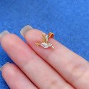 Piercing de Orelha - Labret Beija Flor Aço Cirúrgico com Zircônias - Rosca Interna - 6ORE1028