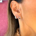 Piercing de Orelha Delicado Trillion Rosa - Aço Cirúrgico - 7TRG267