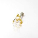Piercing de Tragus Labret Trillion com Zircônias  - Titânio PVD Gold - 7TRG270