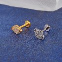 Piercing de Orelha - Labret Saturno em Aço Cirúrgico com Zircônias - Rosca Interna - 6ORE1029