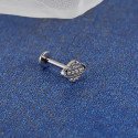 Piercing de Orelha - Labret Saturno em Aço Cirúrgico com Zircônias - Rosca Interna - 6ORE1029
