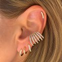Piercing de Orelha - Labret Cluster 5 Zircônias - Rosca Interna - 6ORE1025