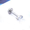 Piercing de Orelha em Titânio - Labret Zircônia Navete - Pin Push - 7TRG271
