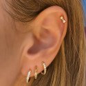Piercing para Orelha Labret  - Mini Osso Cravejado - Titânio - 6ORE1032