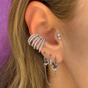 Piercing de Orelha -Labret Duas Estrelas com Zircônias - Rosca Interna - 6ORE1035