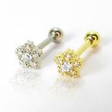 Piercing de Orelha - Flor com Zircônias - 6ORE1036