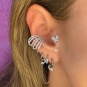 Piercing de Orelha - Labret Borboleta com Pendente - Aço Cirúrgico - 6ORE1037