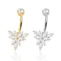 Piercing de Umbigo 100% em Titânio com Zircônias - 1SIM135