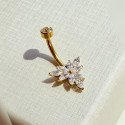 Piercing de Umbigo 100% em Titânio com Zircônias - 1SIM135