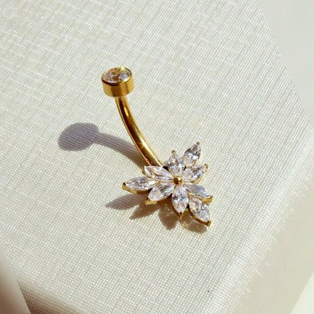 Piercing de Umbigo 100% em Titânio com Zircônias - 1SIM135