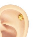 Piercing para Orelha - Labret Caveira em Titânio - 6ORE1038